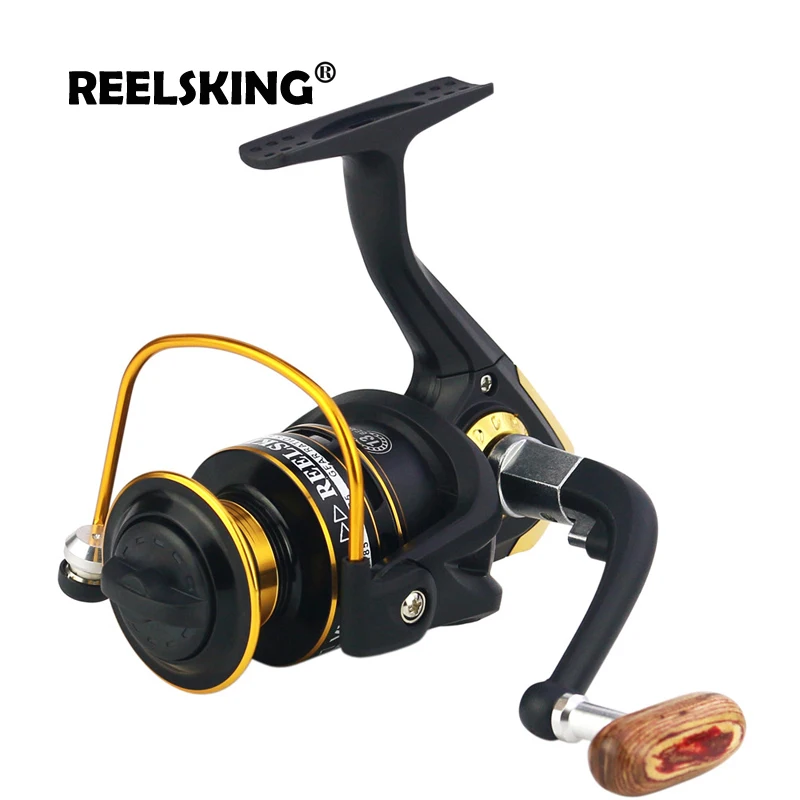 REELSKING de aluminio bobina 5,5 1 mango de madera de 1000, 2000, 2500