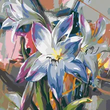 Бескаркасная картина бесклеевая роспись тюльпанов по номерам Современная Настенная живопись ручная роспись маслом на холсте для домашнего декора