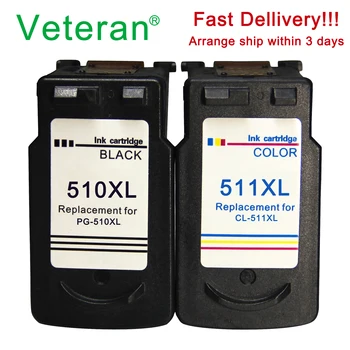 

Veteran PG510 CL511 Cartridge replacement for Canon PG 510 CL 511 PG-510 Ink cartridg for Pixma IP2700 MP240 MP250 MP260 MP280