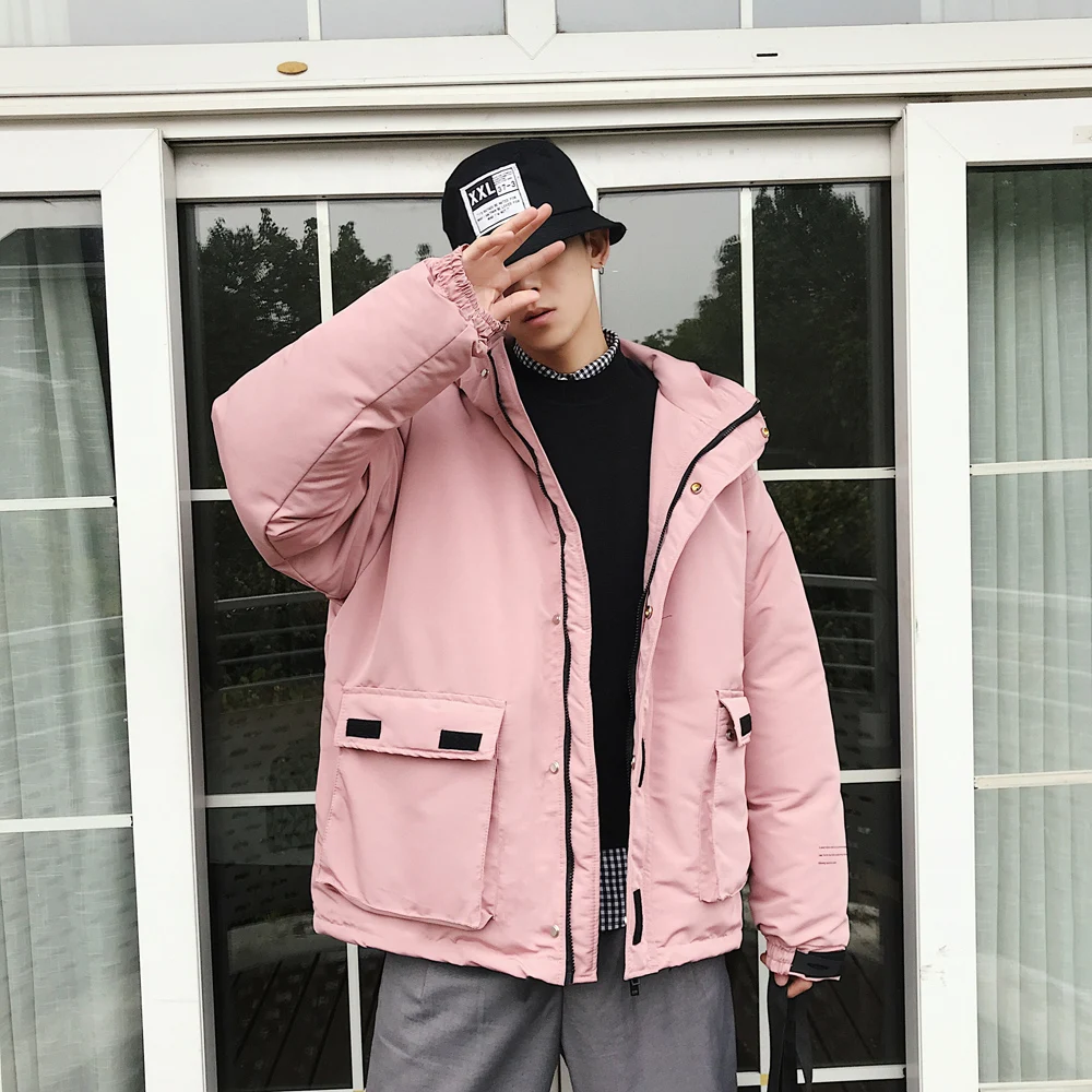 Lâche En Édition Ins Surchauffé De Nouveau jaune Chapeau rose Veste Coton Hiver Hommes Noir Tendance Vêtements Coréen qAL35jSc4R