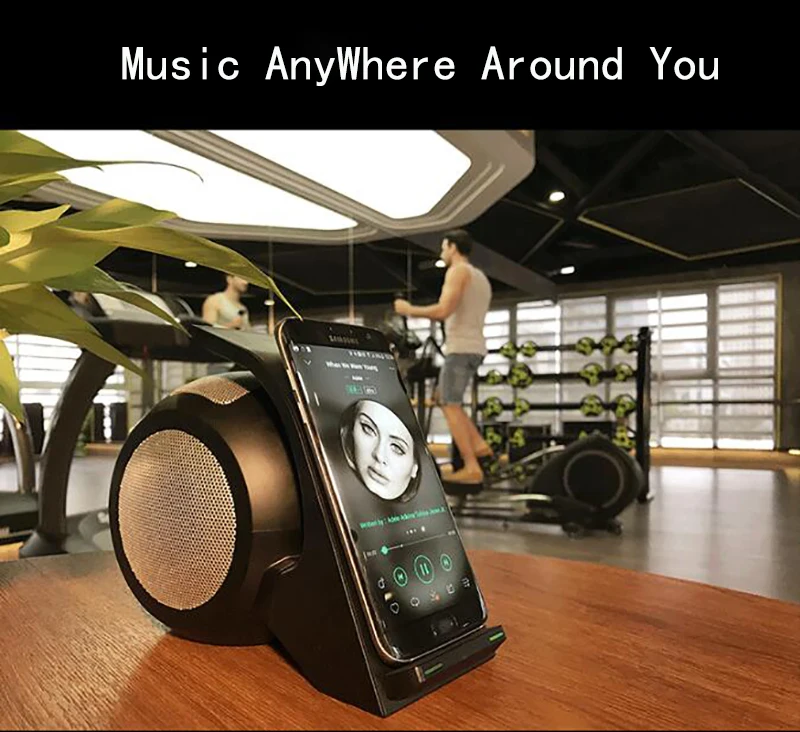 Wireless Charger Bluetooth Speaker 9V 3A Wireless Fast Charge For Iphone X 8 Plus NFC Contact Charging For Samsung Alarm Colck  (29)