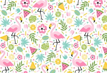 

Summer Party Backdrop Flamingo Watermelon Background Baby Shower Birthday Party Supplies Banner Seamless Photo Props MZ-1084