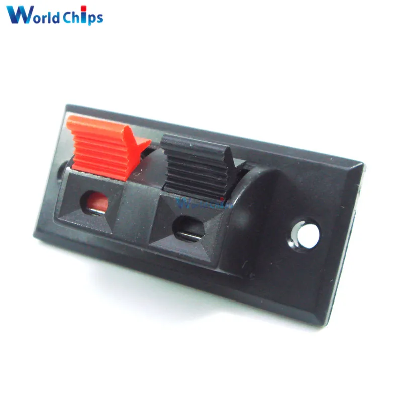 

5PCS 2 Terminal Speaker Connector Plate 2 Way Spring Push Release Connector Speaker Terminal Strip Block