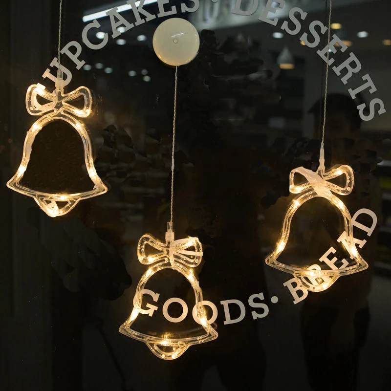 1pc Christmas Party Bell Led Hanging Light Decorations Battery Operated