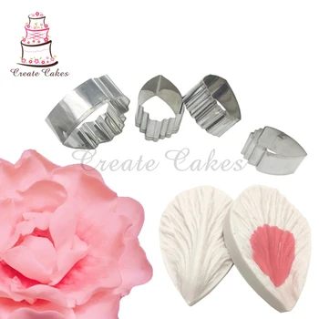 

Small Size Peony Flower Decorating Set for Wedding Cake Decoration Petal Veiner Mold Flower Shape Cutter Fondant Backing Tools