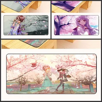 

Yuzuoan Anime girl Sakura Tree Extended Gaming Mouse Pad Mat XXL Stitched Edges Waterproof Rubber Large Mousepad Keyboad Mat