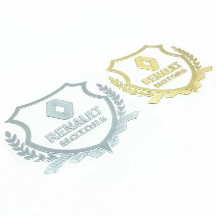 

2pcs Renault MOTORS Wheat ears aluminum 3D logo Car Side Fender Emblem Stickers car Rear Bumper Trunk Badge 3D Decal Car Styling