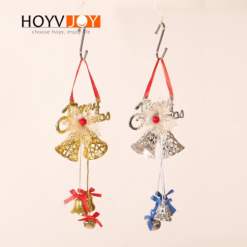 

HOYVJOY Bell Drop Ornaments Christmas Decoration DIY Pendant Three Colors Aeolian Bells Holiday Party Accessories