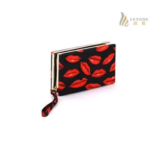 Розовые губы печати лоскут Женская клатч модная вечерняя сумка хлопковая сумочка сумка-мессенджер на ремне сумки через плечо белый/черный