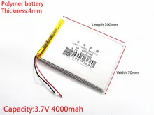 Liter energy battery 3.7V 4000MAH 4070100 Lithium polymer Battery with protection board For MID 7inch Tablet PC
