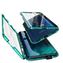 Front Back Glass Magnetic Case For Oneplus 7 Pro Case Transparent Full Body Metal Bumper Cover One Plus 7Pro Case Armor Luxury