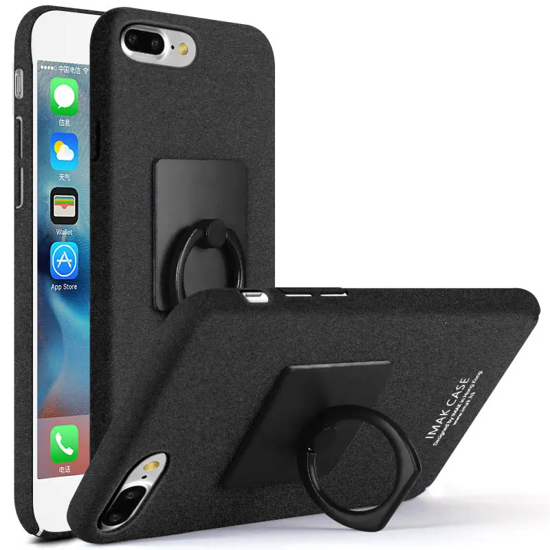 

sFor iPhone 7 Plus Case IMAK Frosted Plastic Back Cover Case For iPhone 7 Plus With Ring Stand Function Free Film
