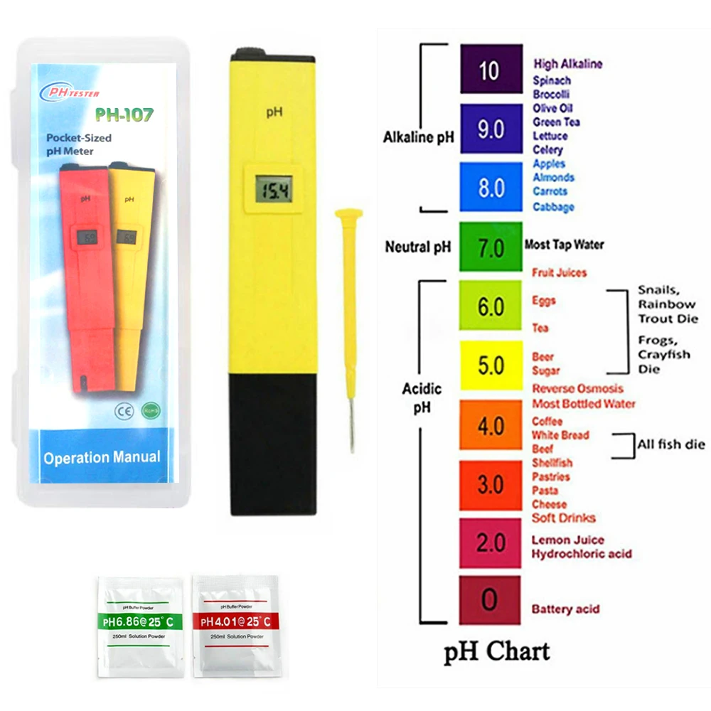 LCD digital PH meter tester hydroponics aquarium pool water test tools pen tyqe PH pocket