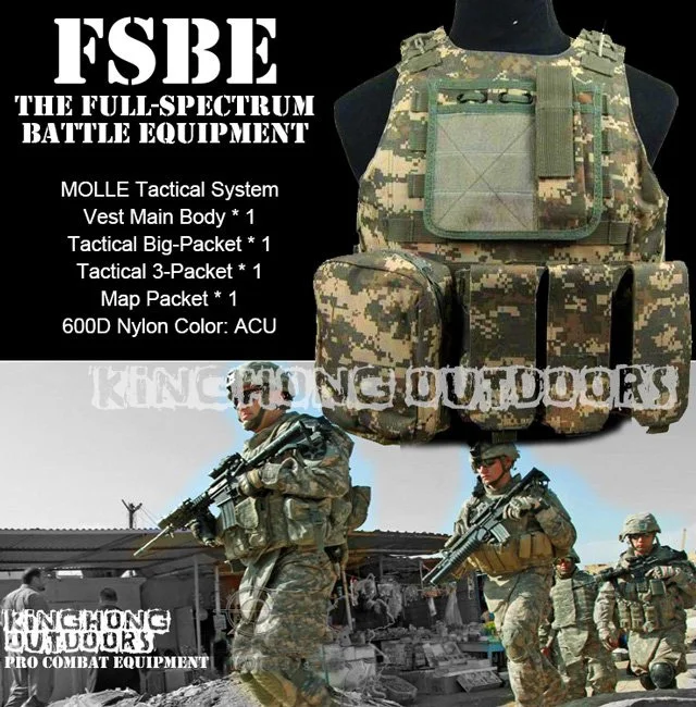 

ACU camouflage tactical vest 600D nylon molle military cs paintball vest airsoft combat vest