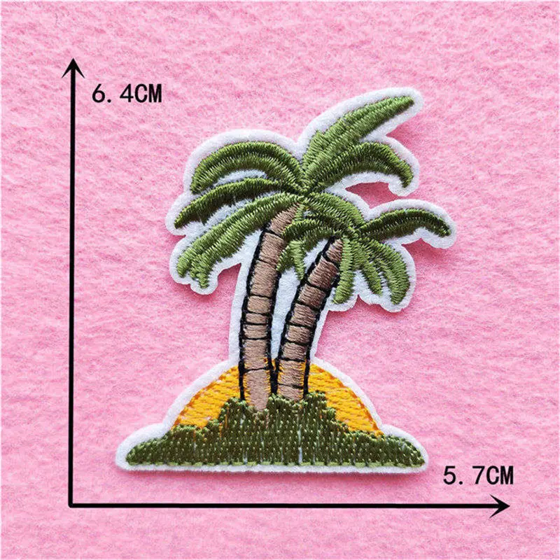 Кокосовая пальма железа на патчи вышитая аппликация патч для одежды большая полоса мультфильм наклейки джинсы "сделай сам" сумка аксессуар, шляпа - Цвет: C6256