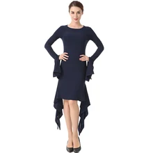 New Fashion Spring Summer Bottoming Dress Women Long Sleeve Flounced Draped Blue White Gothic Dress Lady Formal Short Dress refreshing long sleeve tiny flower printed flounced dress for women