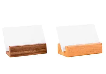

Wooden Desktop Business Card Clip Stand Solid Wood Photo Clip Office Memo Clip Wood Card Holder Clip Engraving Custom Logo Block