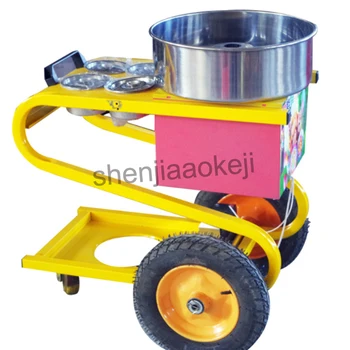 

Commercial Cotton candy floss machine electric cart heating sink cotton candy maker brushed Stroller cotton candy machine