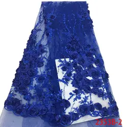 Африканский кружево ткань 2018 высокое качество с камнями 3d Цветы Ткань нигерийское кружево S Для Свадебное платье APW2353B