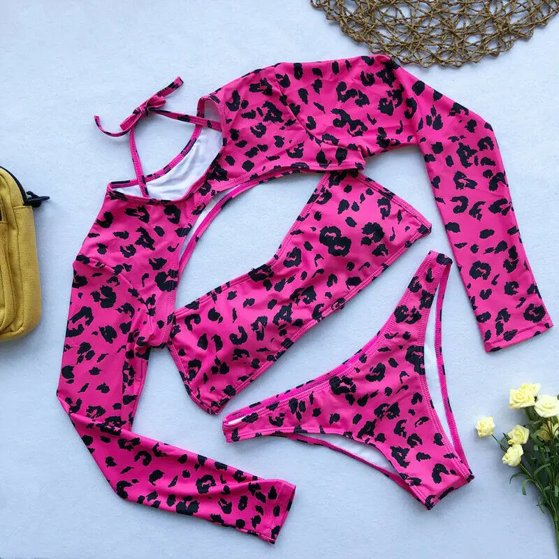 2019 Long sleeve Neon Green Leopard bikini women swimsuit bikini set sexy swimwear female Brazilian bathing suit swim beach wear 2019 Long sleeve Neon Green Leopard bikini women swimsuit bikini set sexy swimwear female Brazilian bathing suit swim beach wear