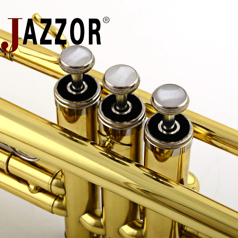 Плоская Золотая лакированная труба JAZZOR JBTR 300 B с ремешком золотого/серебряного