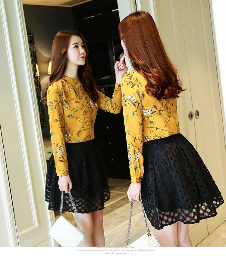 FREE SHIPPING Chiffon Blouse Floral Print OG0770