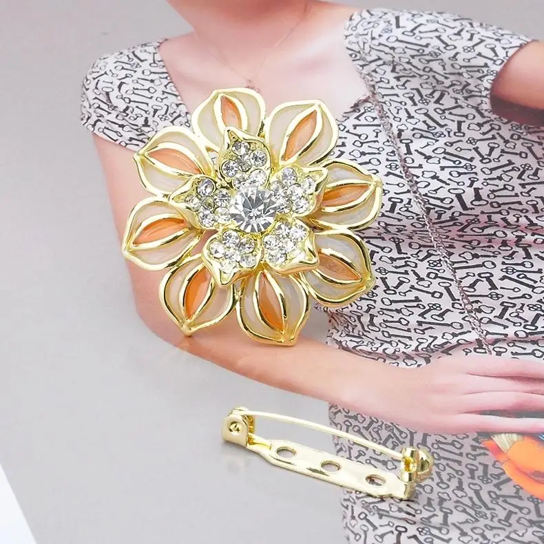 Simple brooch scarf buckle dual flower brooch vintage shawl bucklein