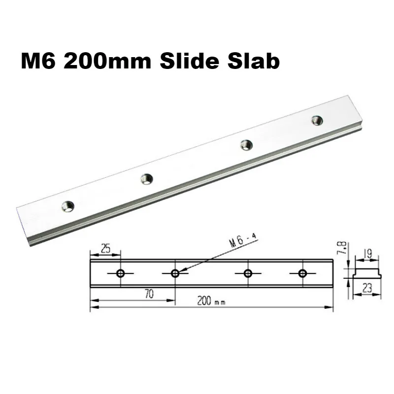 M6 M8 200 мм скользящая плита для Т-образных пазов Т-образной дорожки, крепеж, слот, деревообрабатывающий инструмент