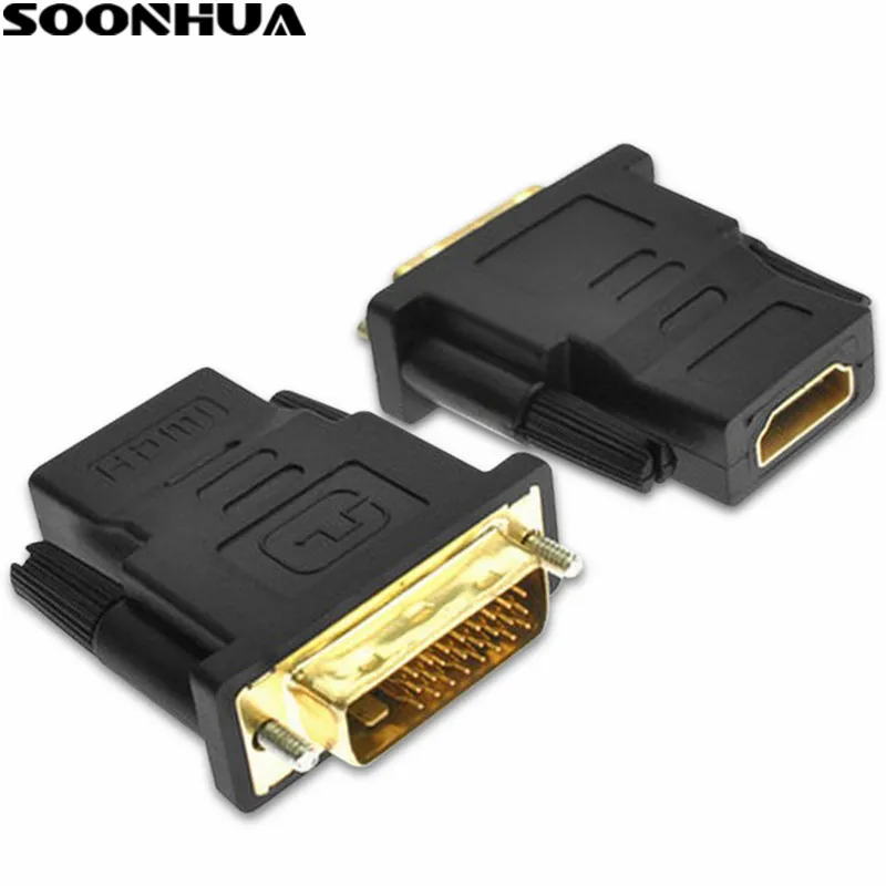 

SOONHUA DVI to HDMI Adapter Cable Male To Female Converter 24+1 Pin 1080P Video Converter for PC HDTV Projector Monitor