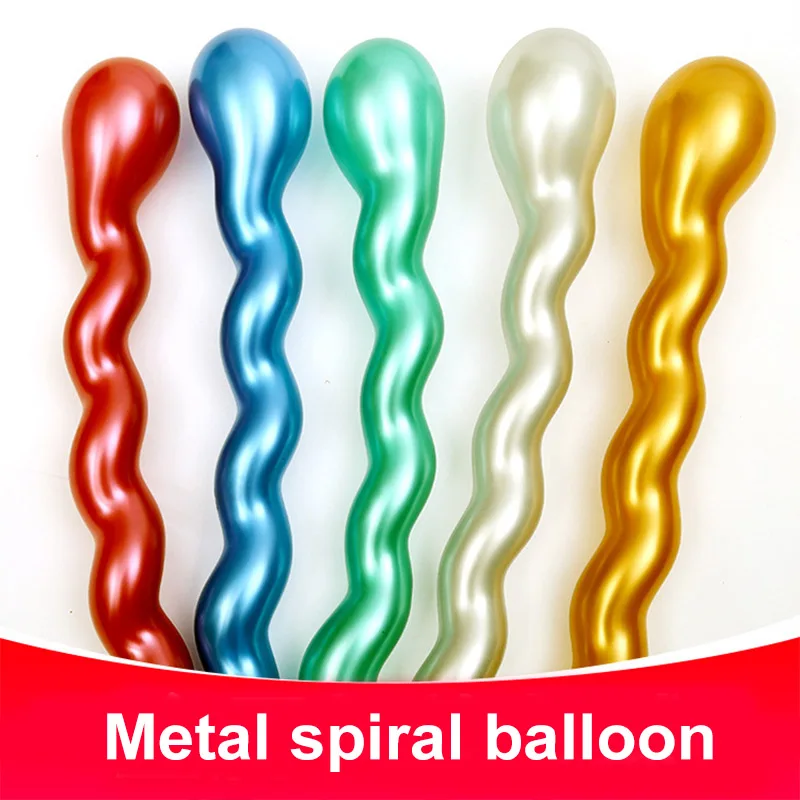 

Multifunction Chrome Metal Color Long Balloons Kids Toys Spiral Twist Latex Balloon Event Party Supplies Wedding Party Decor