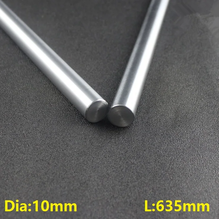 20pcs/lot 10mm linear shaft -L 635mm 25'' inch long 10x635mm hardened chromed plated linear shaft steel rod bar CNC router