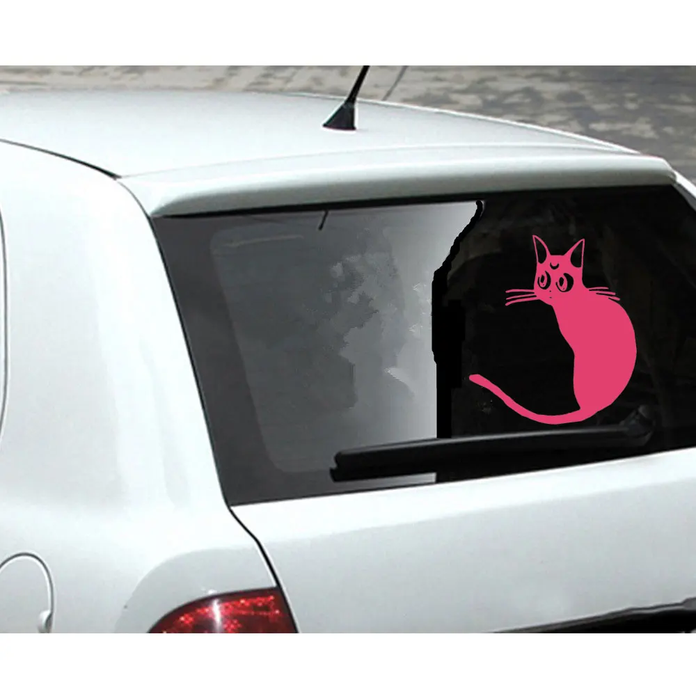 5                22.8cm15cm Luna Cat Decal Vinyl Bumper Stickers For Car Truck Window Car Body Tool Boxes Wall Laptop Ipad Notebook Stickers