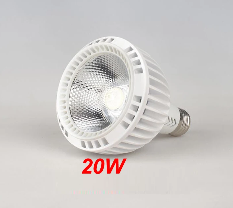 COB Par30 20 Вт 30 40 Par E27 светодиодная лампа AC85 265V WW CW прожекторное освещение|Точечные