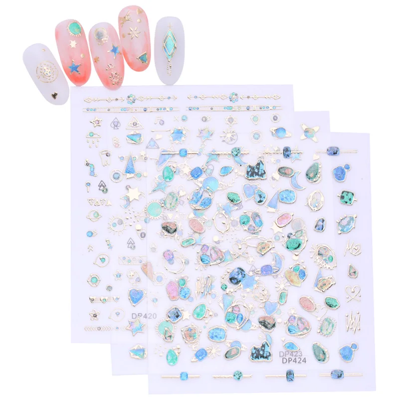 3D Nail Sticker Self Adhesive Decals rhinestones Jewelry Gem Stone Art Transfer Stickers Decoration | Красота и здоровье