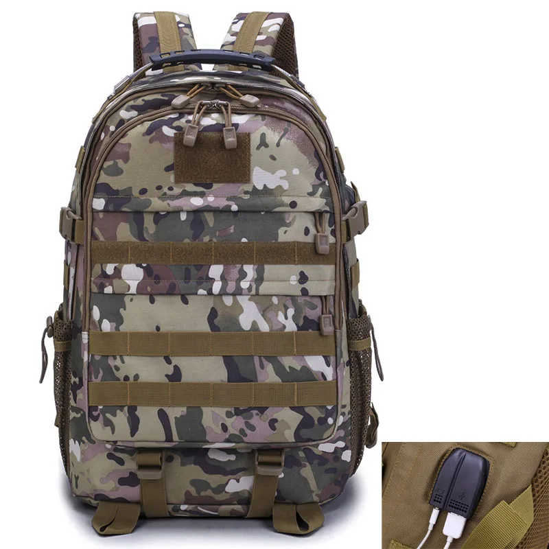 

Outdoor Camping Backpack Military Molle Tactical Assault Bag Hunting Rucksack Hiking Camping Camouflage USB Bag 600D