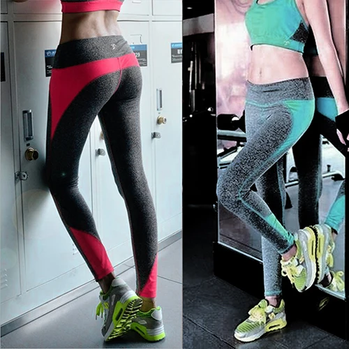 New Arrival Fashion Women Slim Color Block Pants font b Fitness b font Leggings