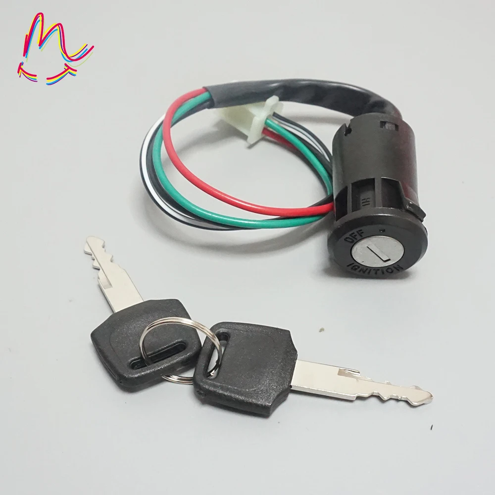2 Sets 2 Wire Female Plug Ignition Switch Key Throttle Lock for Electric Go-Kart