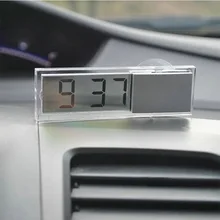 Автомобильные электронные цифровые часы на присоске, Мини цифровые часы с ЖК-дисплеем для центральной консоли, украшения для лобового стекла автомобиля