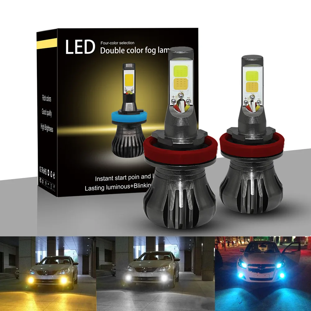 

EURS 2PC H7 H4 LED H1 H3 HB4 9005 9006 9012 Headlight Driving Passing Beam flash fog lights bulb