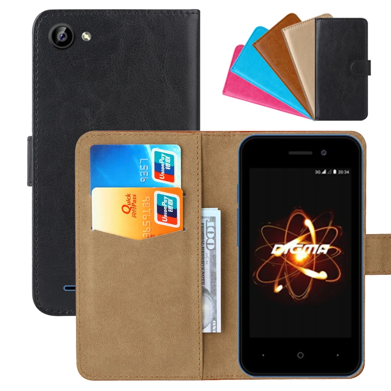 

Luxury Wallet Case For Digma LINX Atom 3G PU Leather Retro Flip Cover Magnetic Fashion Cases Strap