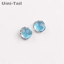 Uini-Tail Горячее предложение Новые серьги-слезинки из стерлингового серебра 925 пробы с голубой пеной в форме русалки Корейский темперамент дикие динамичные ювелирные изделия высокого качества GN510