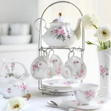 Роскошный чайный сервиз из костяного фарфора в британском стиле, чайный сервиз, вечерние чайные сервизы, свадебные подарки