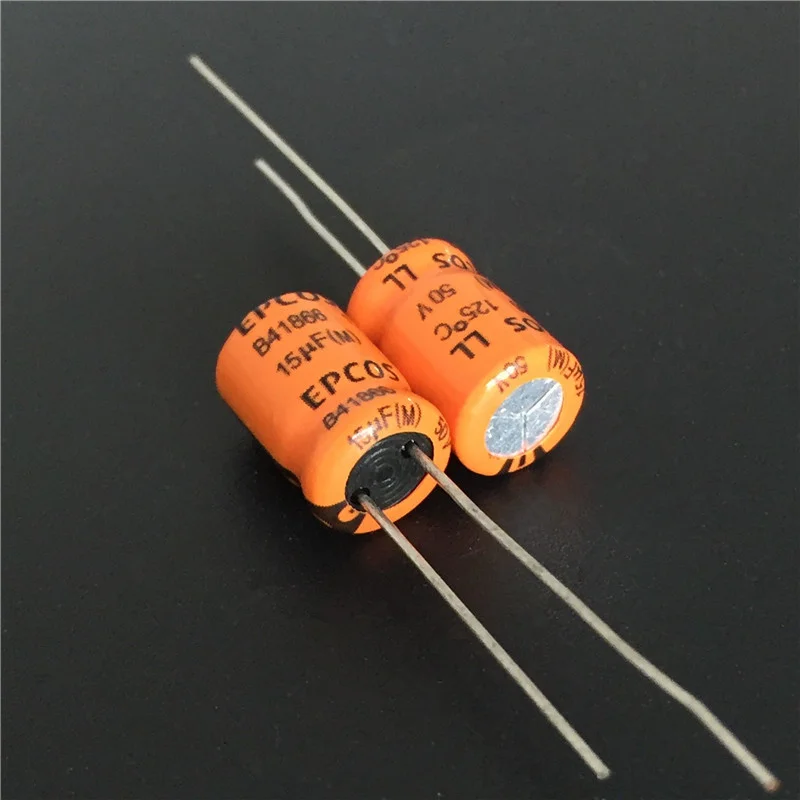 100pcs 15uF 50V EPCOS LL B41866 Series 8x12mm 125degC 50V15uF High