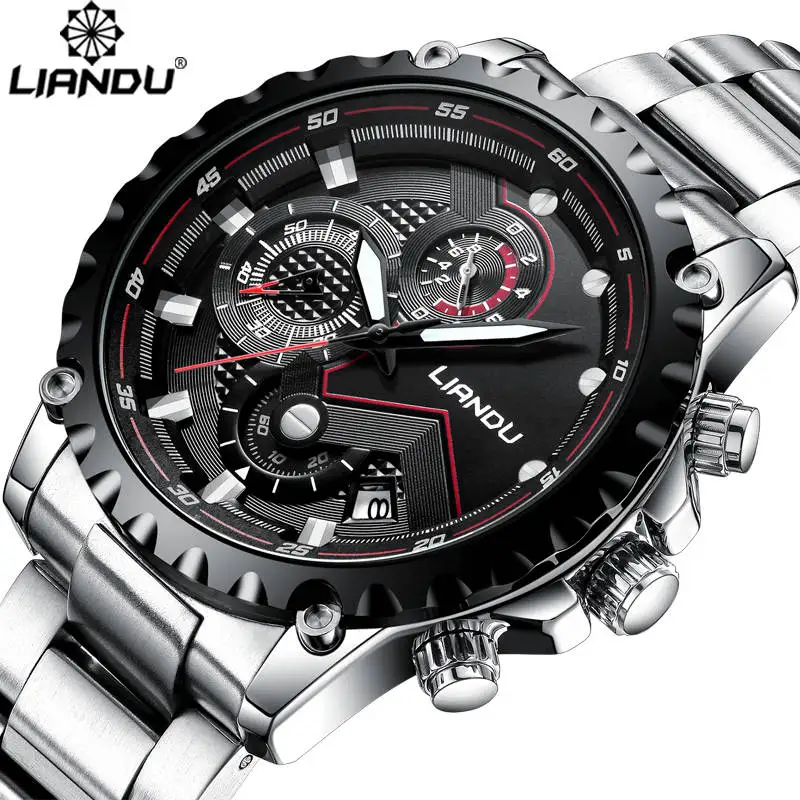 

LIANDU Watch Men Luxury Brand Full Steel Business Waterproof Clock Mens Multifunction Sport Quartz Wirstwatch Relogio Masculino