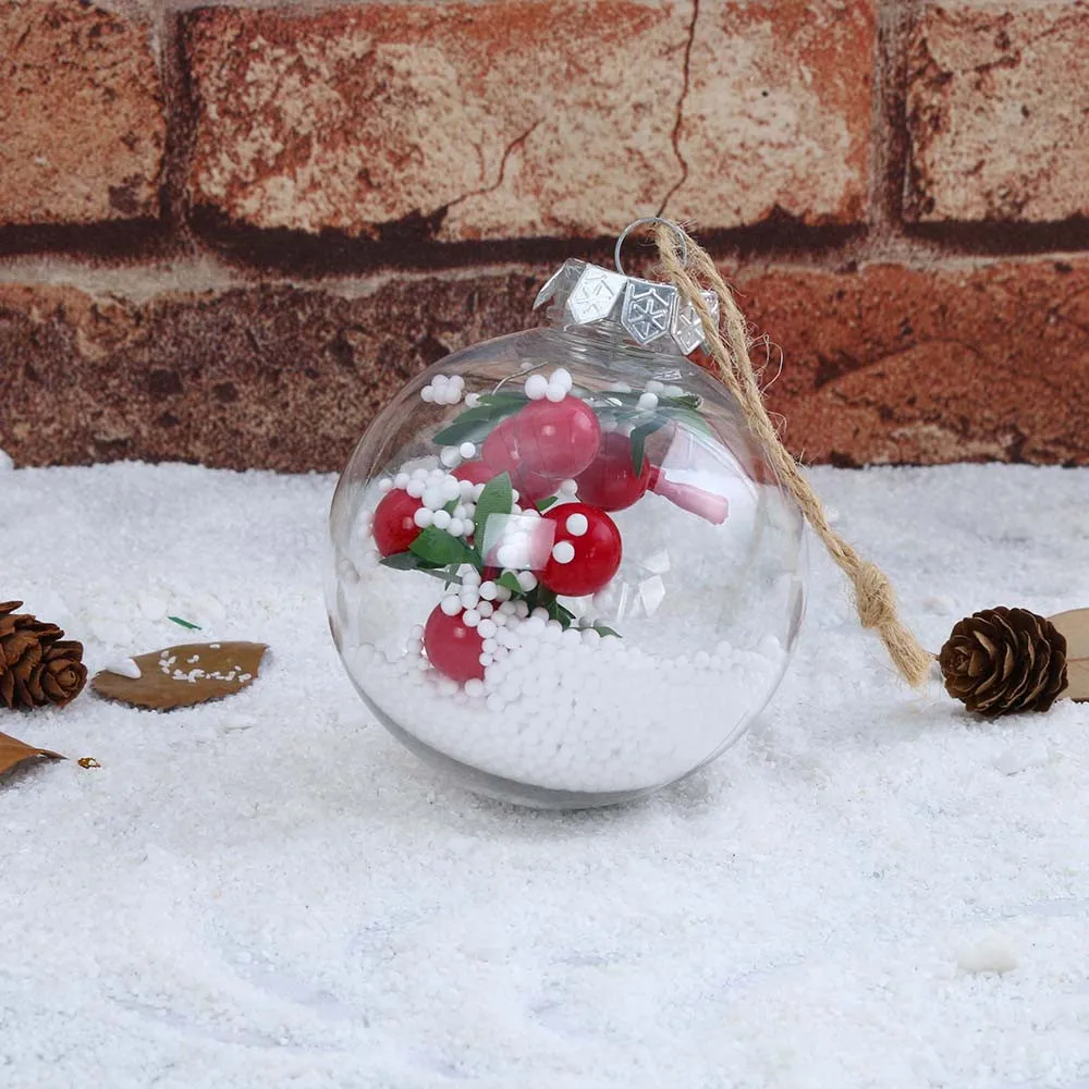 

Transparent Open Plastic Christmas Decorations Ball Clear Bauble Ornament Gift Present Box Decoration ##