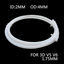 1 м ptfe трубки из тефлона трубы 3D-принтеры J-головки hotend RepRap росток Боуден экструдер для 3D V5 V6 1.75 мм нити ID 2 мм диаметр 4 мм