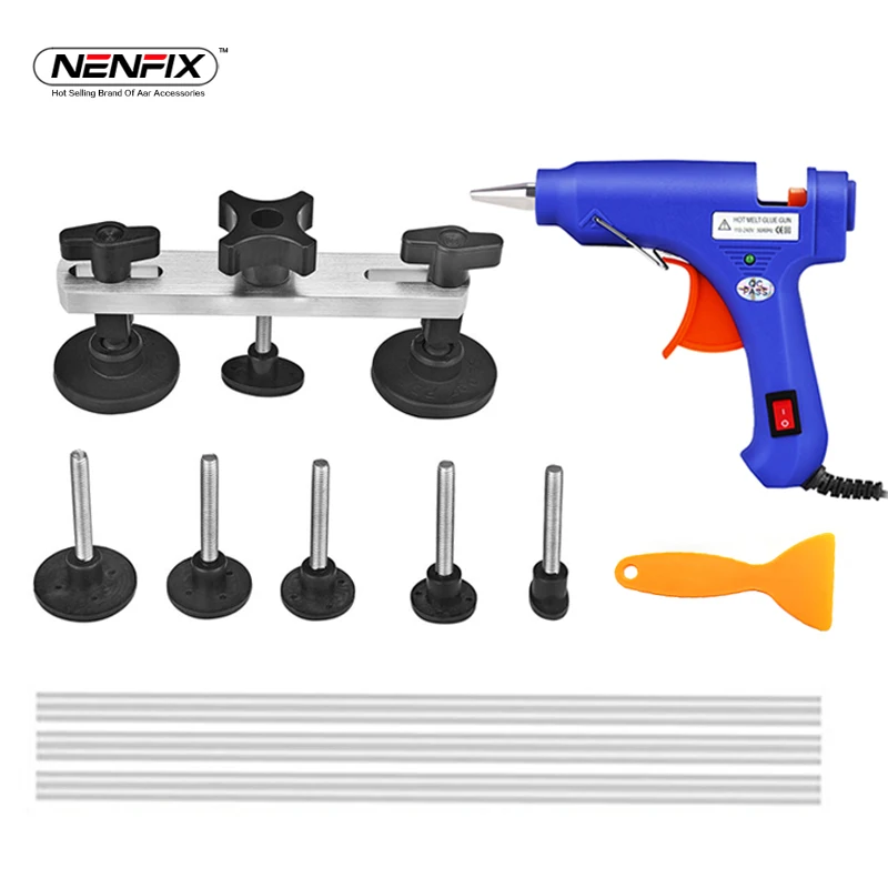 

PDR Paintless Dent Repair Tool kit Bridge Removal Puller 20W Hot Melt Glue Stick Glue Gun dent tab Car Body Repair DIY Hand Tool