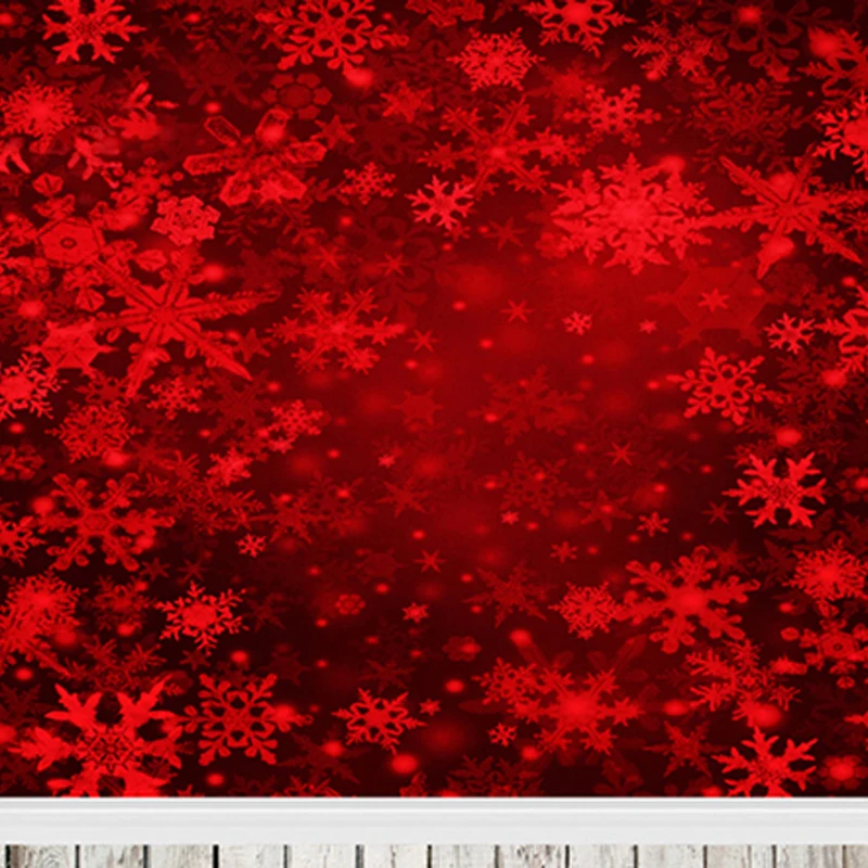 Red Winter Snowflakes Photography Backgrounds Christmas Stage Photographic Backdrops fond de studio photographie 150cm*200cm | Электроника