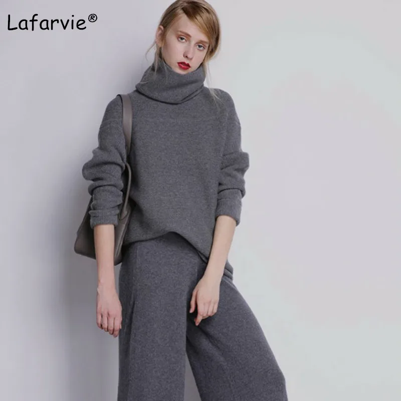 Lafarvie, свободный свитер с высоким воротом, Осень-зима, женский толстый теплый пуловер и свитер, мягкий джемпер с длинными рукавами, Femme Pull 4 вида цветов