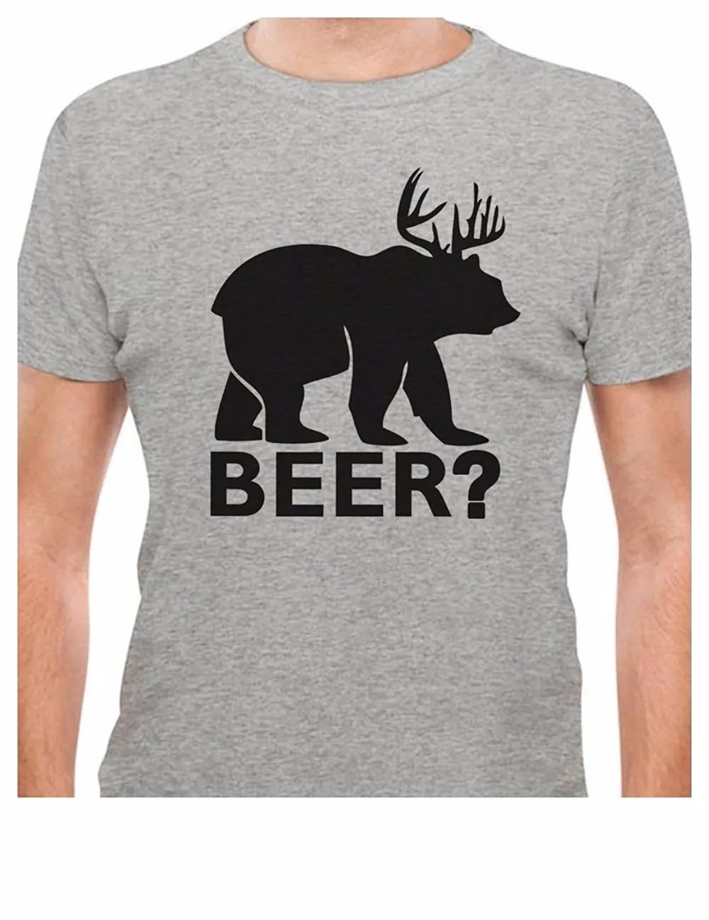 T Shirt Website Print Bear + Deer = Beer Funny Christmas Gift T-Shirt Short O-Neck Tee For Men | Мужская одежда